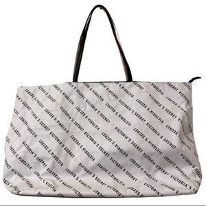 Victorias SECRET all over logo canvas tote weekender bag